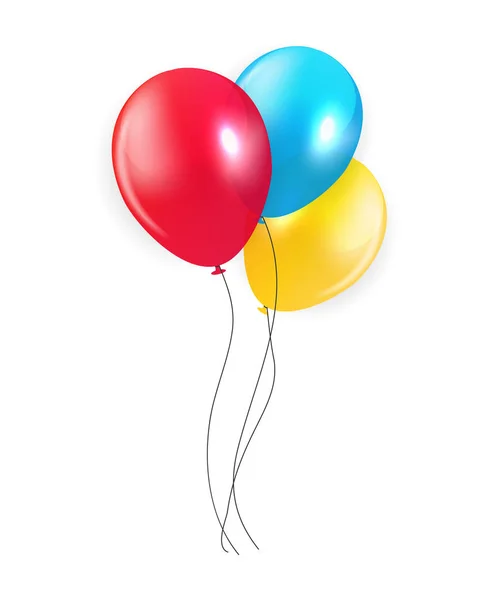Lucido felice compleanno palloncini sfondo vettoriale illustrazione — Vettoriale Stock