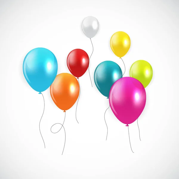 Glanzende Happy Birthday ballonnen achtergrond vectorillustratie — Stockvector