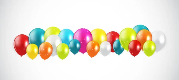 Glossy Happy Birthday Balloons Background Vector Illustration — Stock Vector