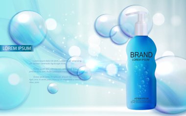 Tasarım kozmetik ürün şablonu reklamlar veya dergi arka plan için. 3D gerçekçi vektör Iillustration