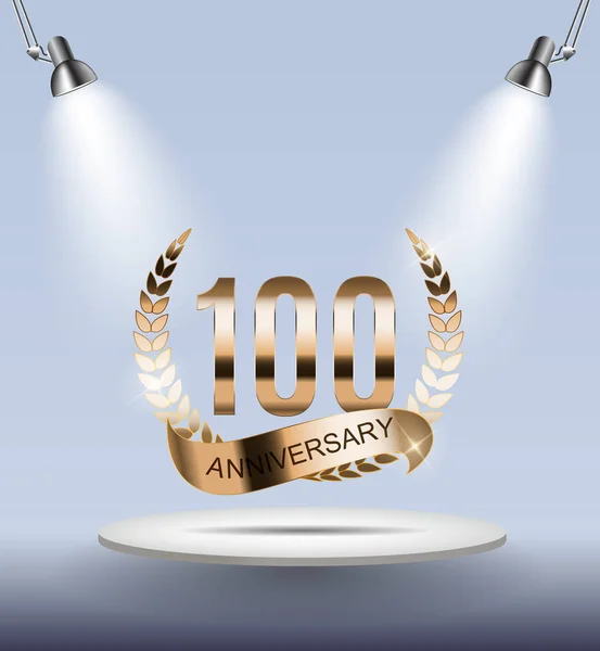 Illustrazione vettoriale del logo del modello 100 anni — Vettoriale Stock