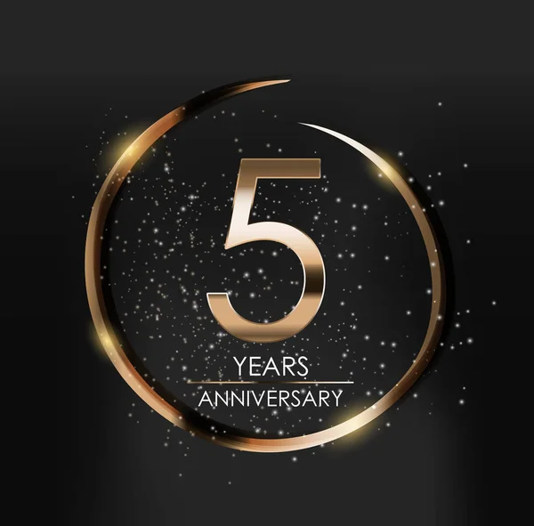 Modèle Logo 5 ans Illustration vectorielle anniversaire — Image vectorielle