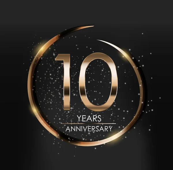 Template Logo 10 Jaar Jubileum Vector Illustratie — Stockvector