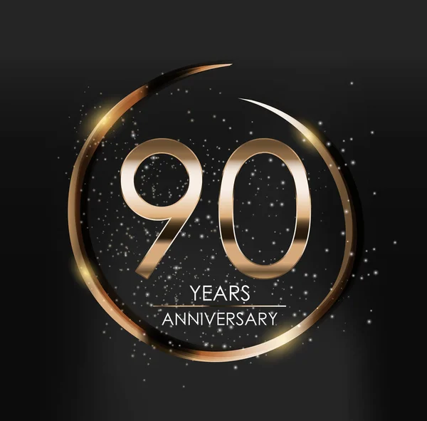 Sjabloon Logo 90 jaar verjaardag vectorillustratie — Stockvector