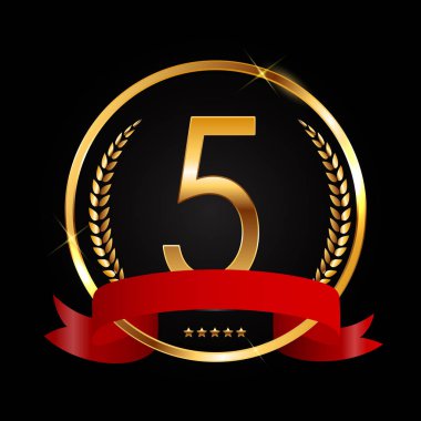 Şablonu Logo 5 yıl yıldönümü vektör çizim