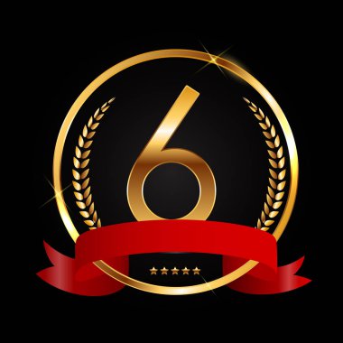 Şablonu Logo 6 yıl yıldönümü vektör çizim