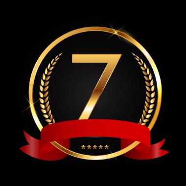 Şablonu Logo 7 yıl yıldönümü vektör çizim