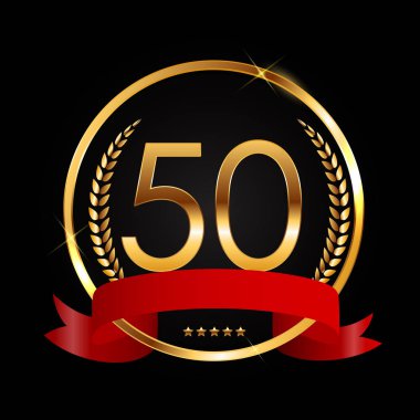 Şablon Logosu 50 Yıl Yıldönümü Vektör İllüstrasyonu