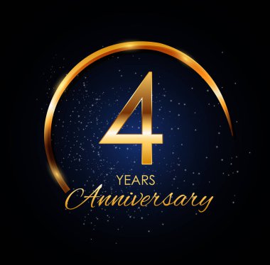 Şablonu Logo 4 yıllık yıldönümü vektör çizim