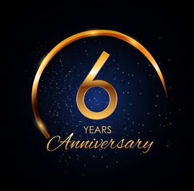 Şablonu Logo 6 yıl yıldönümü vektör çizim