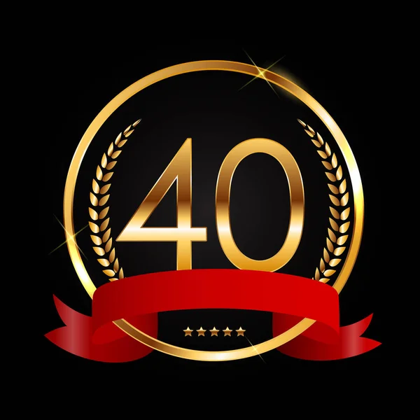 Modèle Logo 40 ans Illustration vectorielle anniversaire — Image vectorielle