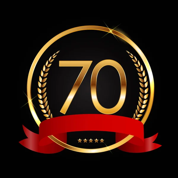 Logo de la plantilla 70 Años Aniversario Vector Ilustración — Vector de stock