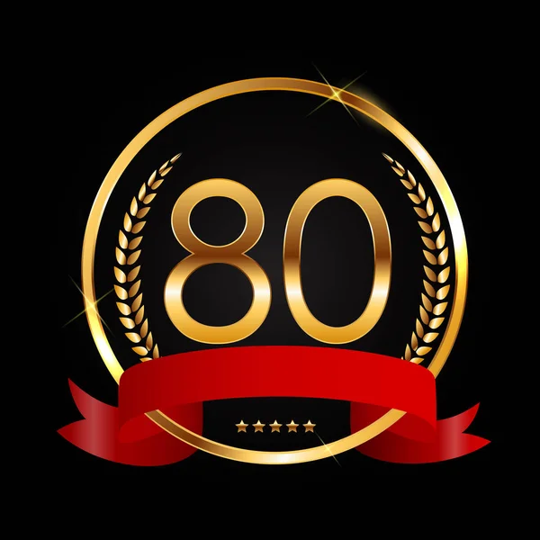 テンプレート ロゴ 80 年記念ベクトル図 — ストックベクタ