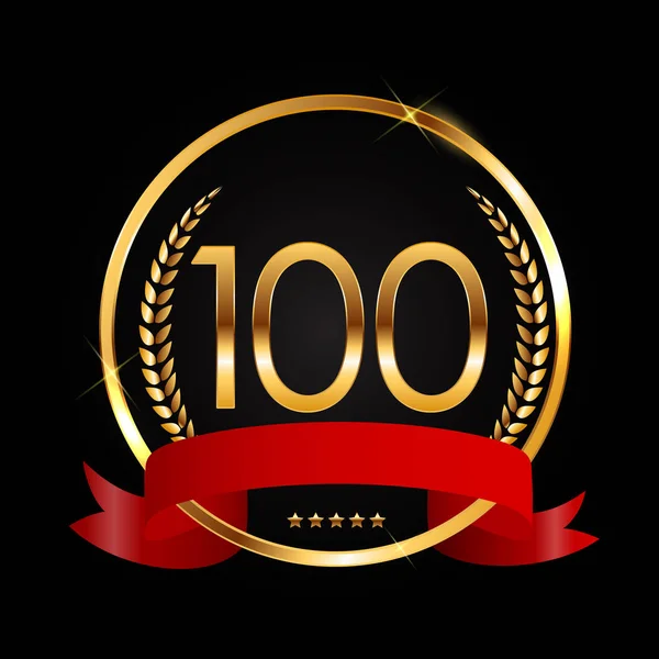 Modèle Logo 100 ans Illustration vectorielle anniversaire — Image vectorielle