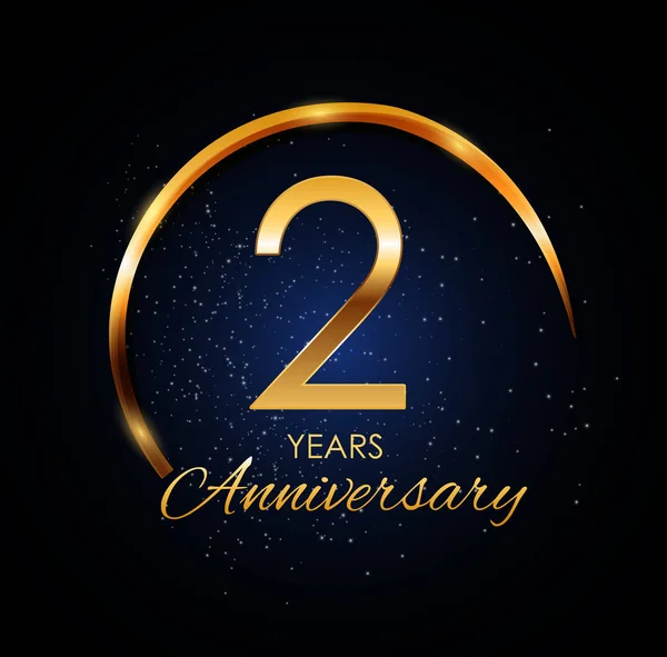 Logotipo do modelo Ilustração do vetor do aniversário de 2 anos —  Vetores de Stock