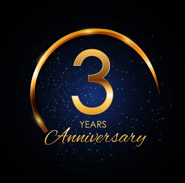 Template Logo 3 Year Anniversary Vector Illustration — Stock Vector