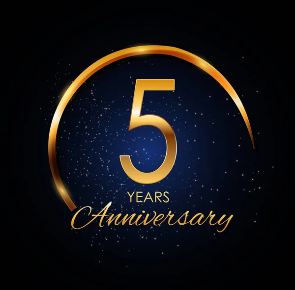 Logotipo do modelo 5 Ano Aniversário Vector Ilustração —  Vetores de Stock