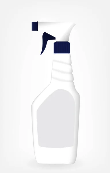 Desain Produk Botol dengan Pulverizer Template untuk Iklan atau Majalah Latar Belakang. Ilustrasi Realistik 3D - Stok Vektor