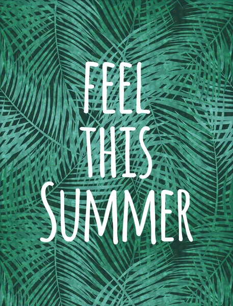 Het gevoel van deze zomer natuurlijke Palm achtergrond vectorillustratie — Stockvector