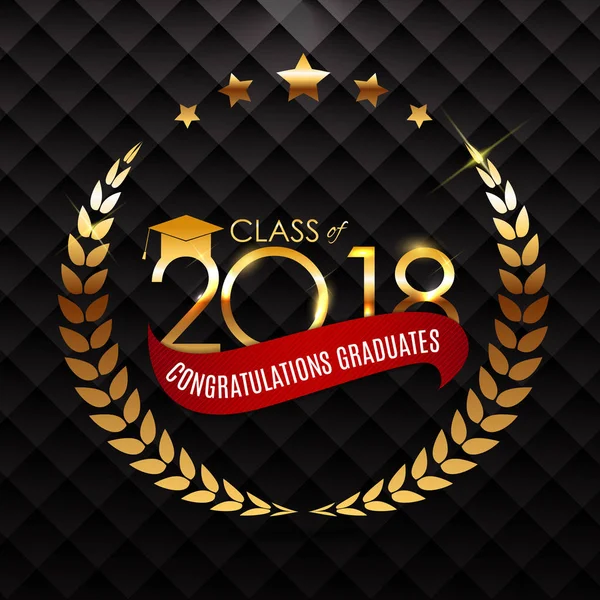 Parabéns pela Graduação 2018 Class Background Vector Illustration — Vetor de Stock