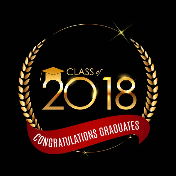 Felicitaciones por la graduación 2018 Antecedentes de clase Vector Ilustración — Archivo Imágenes Vectoriales