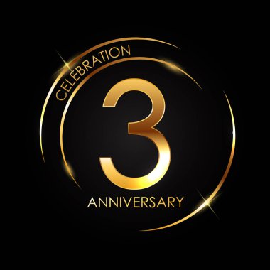 Şablon 3 yıl yıldönümü vektör çizim