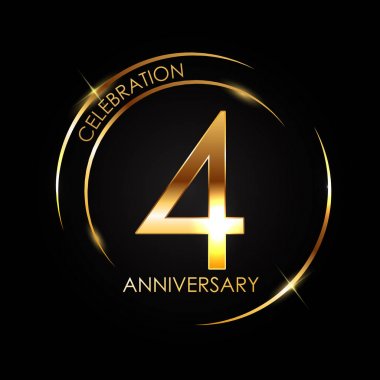 Template 4 Years Anniversary Vector Illustration clipart