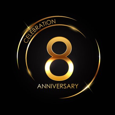 Şablon 8 yıl yıldönümü vektör çizim