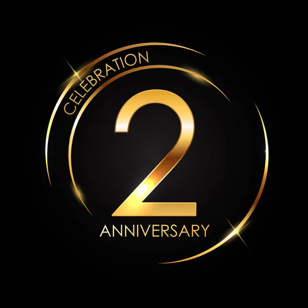 Template 2 Years Anniversary Vector Illustration — Stock Vector