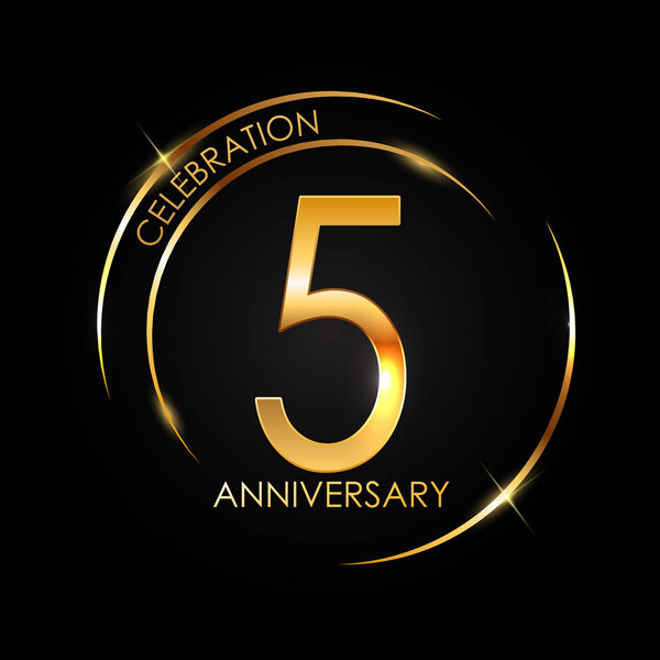 Template 5 Years Anniversary Vector Illustration