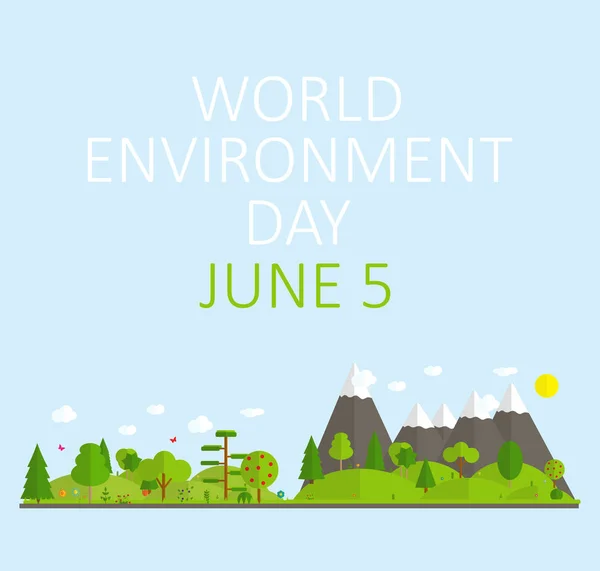 World environment day concept background. Vector Illustration — Stock Vector