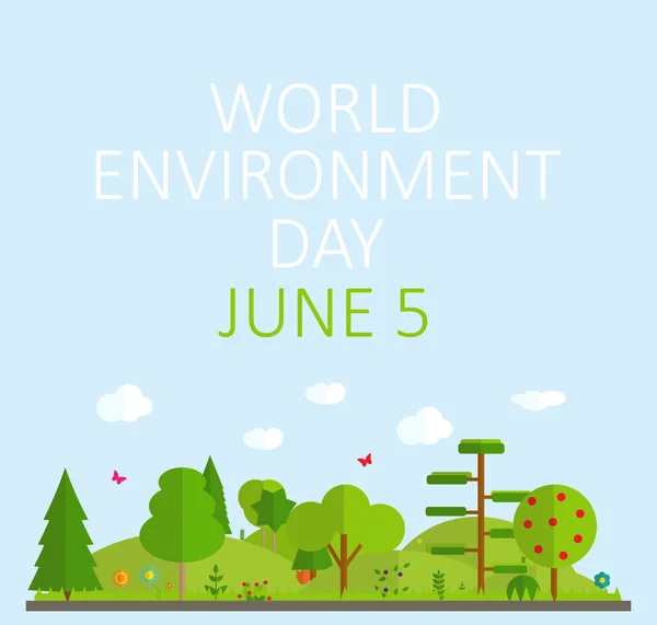 World environment day concept background. Vector Illustration — Stock Vector