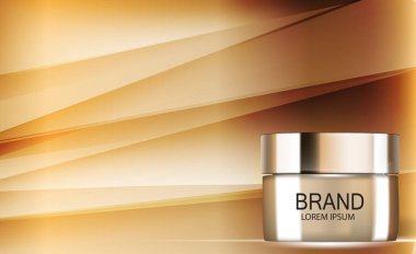 Tasarım kozmetik ürün şablonu reklamlar veya dergi arka plan için. 3D gerçekçi vektör Iillustration