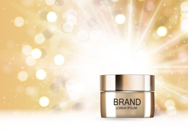 Tasarım kozmetik ürün şablonu reklamlar veya dergi arka plan için. 3D gerçekçi vektör Iillustration