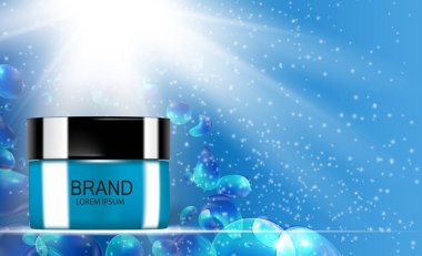 Tasarım kozmetik ürün şablonu reklamlar veya dergi arka plan için. 3D gerçekçi vektör Iillustration