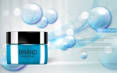 Tasarım kozmetik ürün şablonu reklamlar veya dergi arka plan için. 3D gerçekçi vektör Iillustration