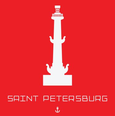 Saint Petersburg Rostral sütun vektör hat sanat çizim