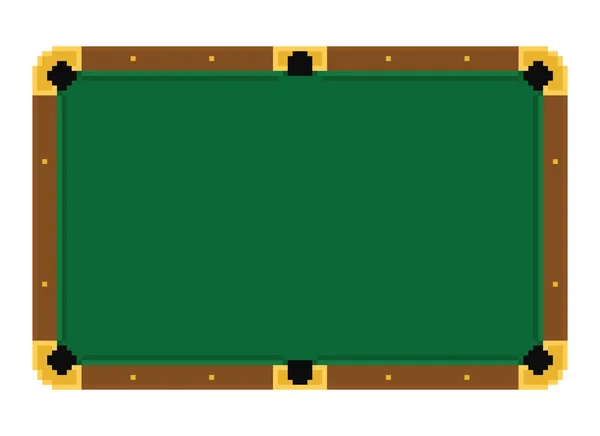 Pixel art tavolo da biliardo verde vuoto su sfondo bianco . — Vettoriale Stock