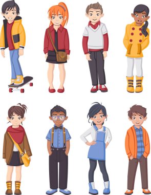 Çizgi film moda çocuk grup