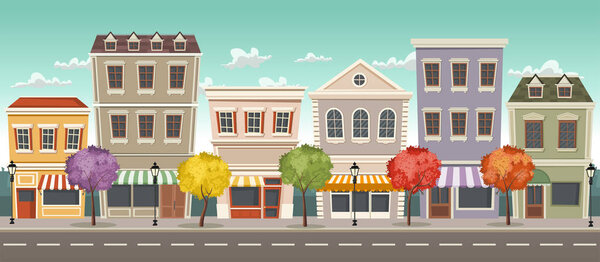 Street of a colorful city