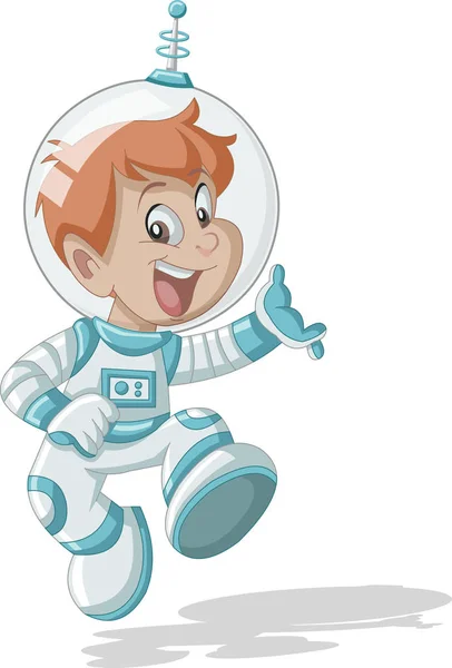 Astronaute dessin animé garçon — Image vectorielle