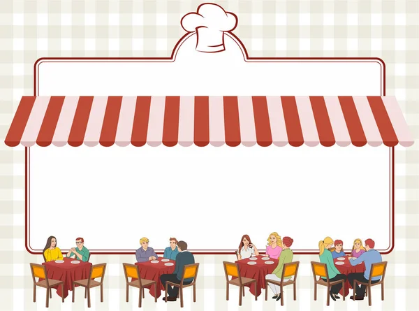 Piros éttermi menü az emberek — Stock Vector