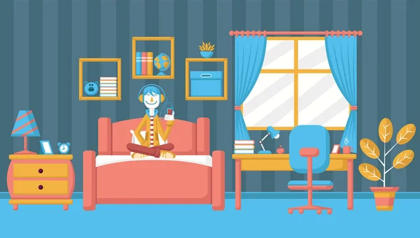 Un dormitorio de niño — Vector de stock © benchyb #15842325