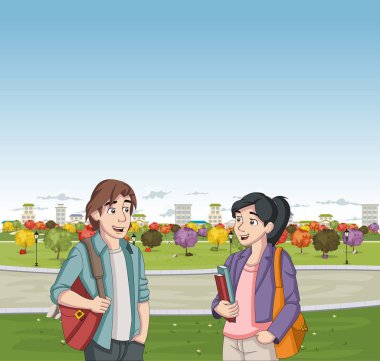 Çizgi film genç öğrenciler kitaplar