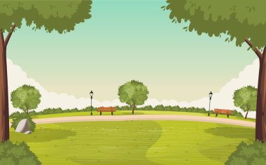 Renkli yeşil park. Doğa arka plan.