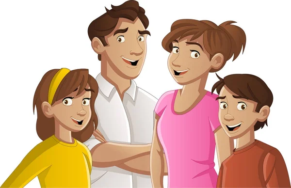 Farbenfrohe Glückliche Menschen Cartoon Familie — Stockvektor