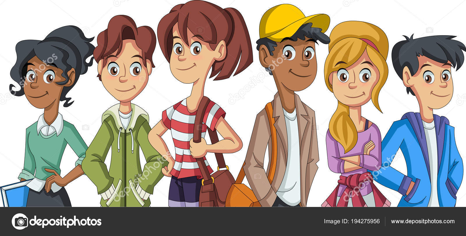 Group Cartoon Young People Teenagers Students Stock Vector Image by ©deniscristo #194275956 Group Cartoon Young People Teenagers Students Stock Vector Image by ©deniscristo #194275956