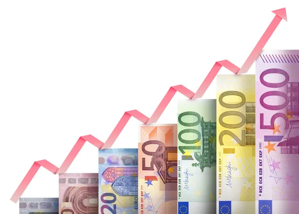 Geld groei grafiek — Stockfoto