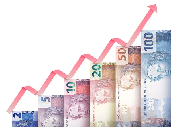 Money growth graph — Stock Photo, Image