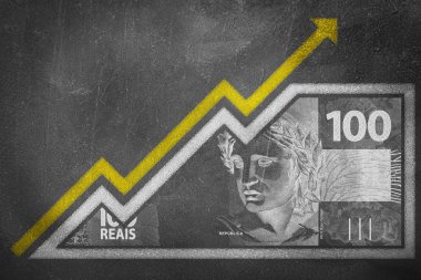 Para büyüme grafik tebeşir tahtası